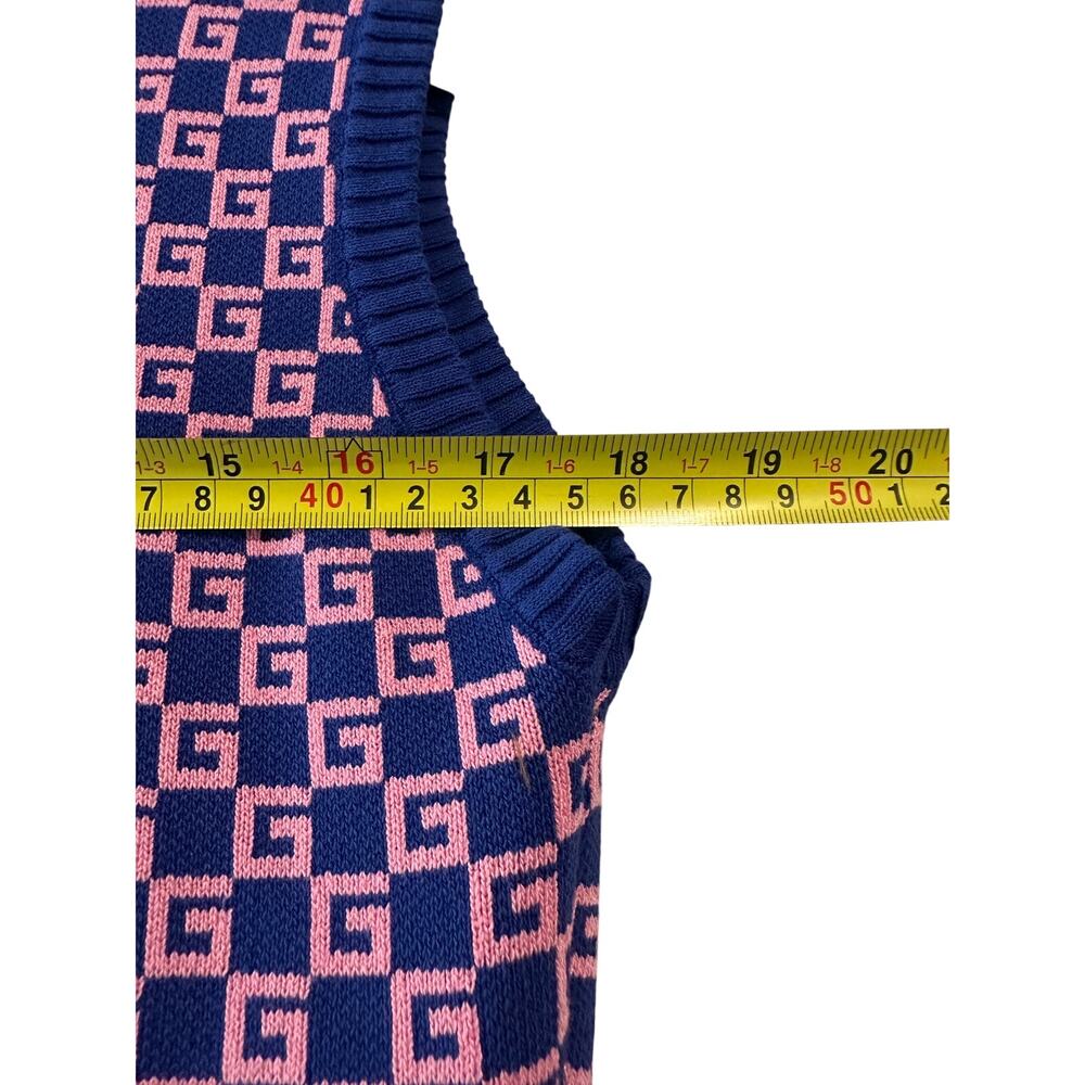 Authentic Purple Blue GG Knit Mini Dress Size 6 Designer Luxury Logo Mania y2k - Picture 5 of 7